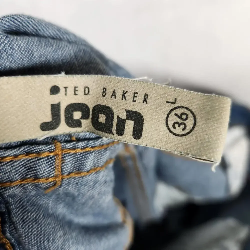 Ted Baker Jean Men's 36x34 Relaxed Fit Denim Button Fly Straight Leg Y2K‎